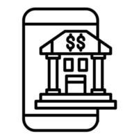 Online Banking Line Icon vector