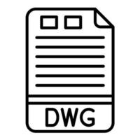 icono de línea dwg vector