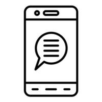 Mobile Chat Line Icon vector