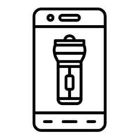 Mobile Torch Line Icon vector