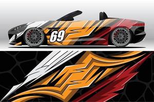 Abstract Race car wrap sticker design and sports background for daily use racing livery or car vinyl stickers vector