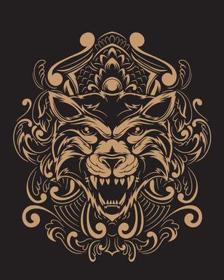 Tiger artwork illustration and t shirt design Premium Vector