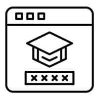 Student Log In Line Icon vector