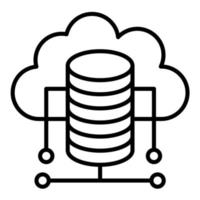 Cloud Database Line Icon vector