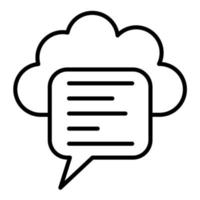 Cloud Message Line Icon vector