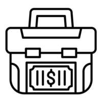 Money Suitcase Line Icon vector