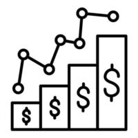 Growth Graph Line Icon vector