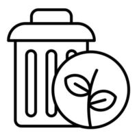 icono de línea de basura de planta vector