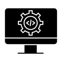 Code Settings Glyph Icon vector