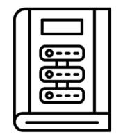 icono de línea de base de datos de biblioteca vector