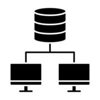 Database Network Glyph Icon vector