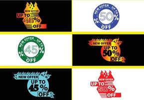 Up to 45, 50 percent off logo, sticker and icon design vector