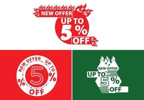 Up to 5 percent off logo, sticker and icon design vector