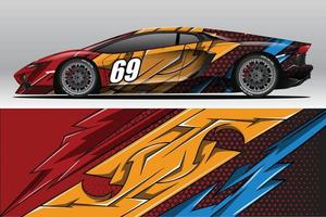 Car wrap decal designs for racing livery or daily car vinyl sticker vector