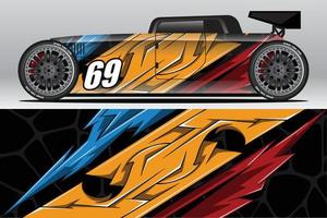 Car wrap decal designs for racing livery or daily car vinyl sticker vector