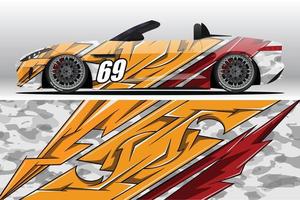 Abstract Race car wrap sticker design and sports background for daily use racing livery or car vinyl stickers vector