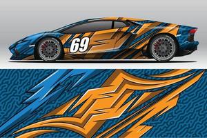 Abstract Race car wrap sticker design and sports background for daily use racing livery or car vinyl stickers vector