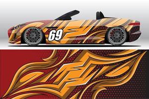 Abstract Race car wrap sticker design and sports background for daily use racing livery or car vinyl stickers vector