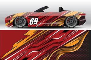 Abstract Race car wrap sticker design and sports background for daily use racing livery or car vinyl stickers vector