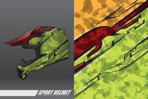 Calcomanía de envoltura de casco deportivo y diseño de calcomanías de vinilo. vector