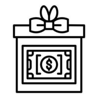 icono de línea de regalo de dinero vector
