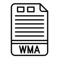 icono de línea wma vector