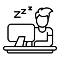 Lazy Work Line Icon vector