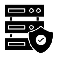 icono de glifo de seguridad de base de datos vector