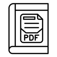 icono de línea de pdf vector