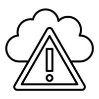 Cloud Alert Line Icon vector