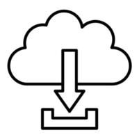 Cloud Download Line Icon vector