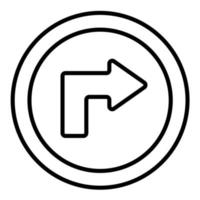 Turn Right Line Icon vector