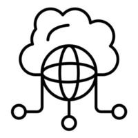 Cloud Network Line Icon vector