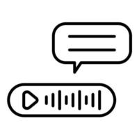 icono de línea de mensaje de voz vector