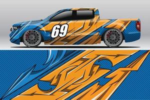 Abstract Race car wrap sticker design and sports background for daily use racing livery or car vinyl stickers vector