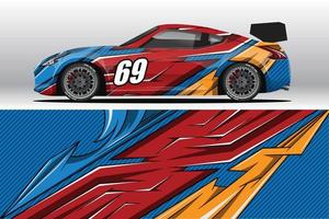 Abstract Race car wrap sticker design and sports background for daily use racing livery or car vinyl stickers vector