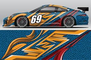 Abstract Race car wrap sticker design and sports background for daily use racing livery or car vinyl stickers vector