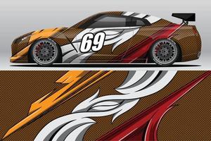 Abstract Race car wrap sticker design and sports background for daily use racing livery or car vinyl stickers vector