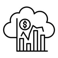 Cloud Statistics Line Icon vector