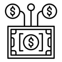 Cash Network Line Icon vector