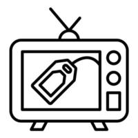 Television Sale Line Icon vector