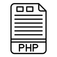 icono de línea php vector