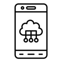 Mobile Cloud Line Icon vector