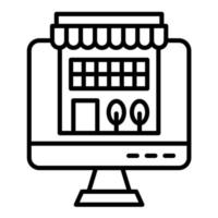 icono de línea de tienda online vector