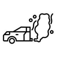 icono de la línea de contaminación del automóvil vector