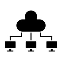 icono de glifo de computación en la nube vector