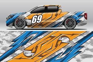 Car wrap decal designs for racing livery or daily car vinyl sticker vector