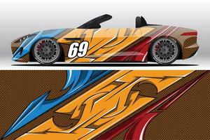 Car wrap decal designs for racing livery or daily car vinyl sticker vector