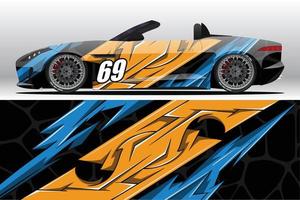 Abstract Race car wrap sticker design and sports background for daily use racing livery or car vinyl stickers vector