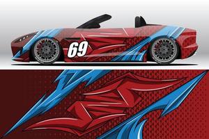 Abstract Race car wrap sticker design and sports background for daily use racing livery or car vinyl stickers vector